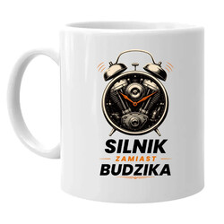 Silnik zamiast budzika - kubek na prezent