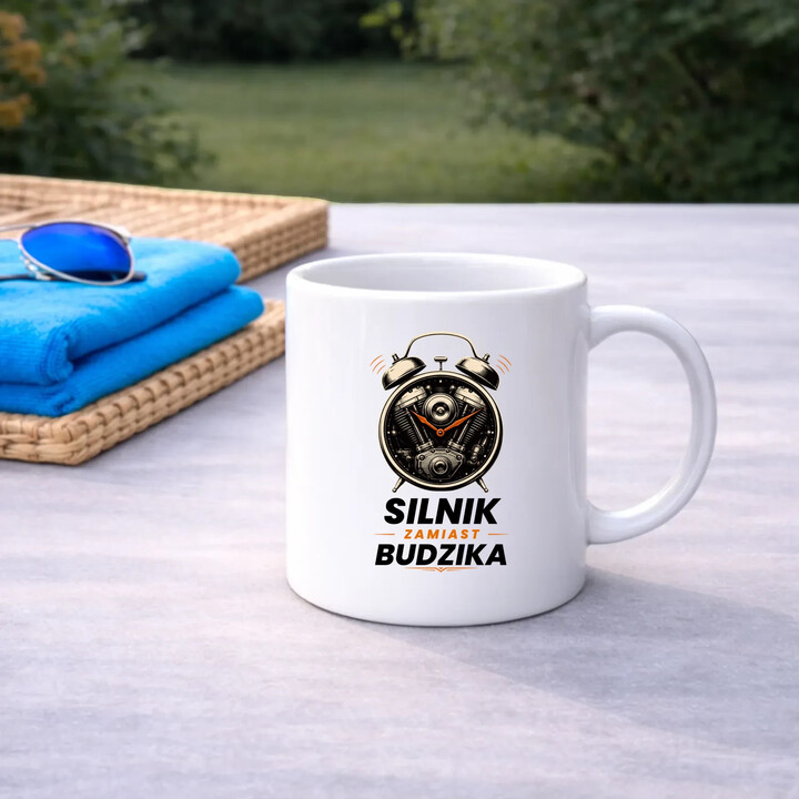 Silnik zamiast budzika - kubek na prezent