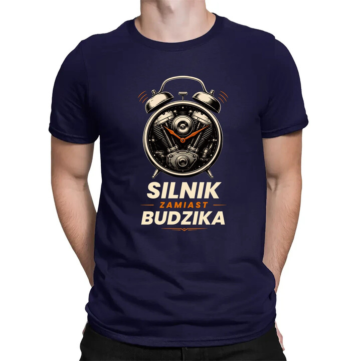 Silnik zamiast budzika - męska koszulka na prezent