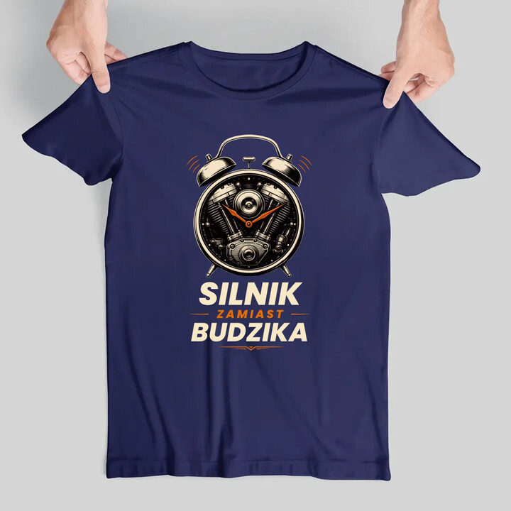Silnik zamiast budzika - męska koszulka na prezent
