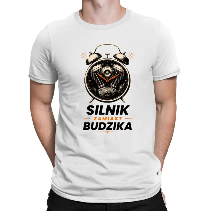 Silnik zamiast budzika - męska koszulka na prezent