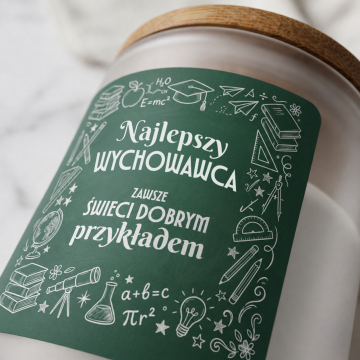 Najlepszy wychowawca zawsze świeci dobrym przykładem - świeczka zapachowa na prezent