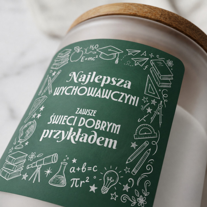 Najlepsza wychowawczyni zawsze świeci dobrym przykładem - świeczka zapachowa na prezent