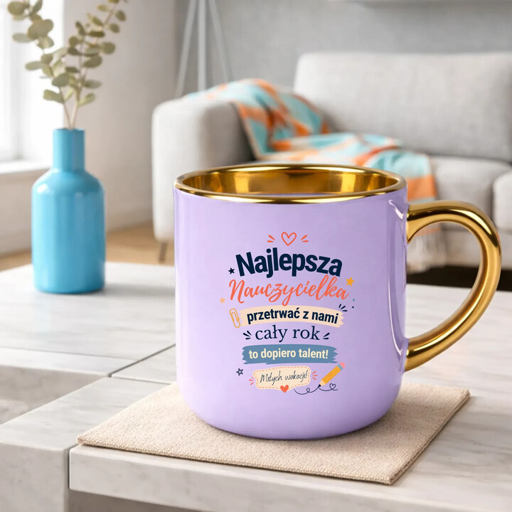 Najlepsza nauczycielka - kubek elegancki na prezent