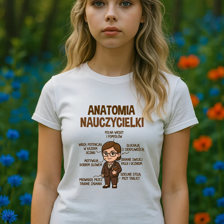 Anatomia nauczycielki - damska koszulka na prezent
