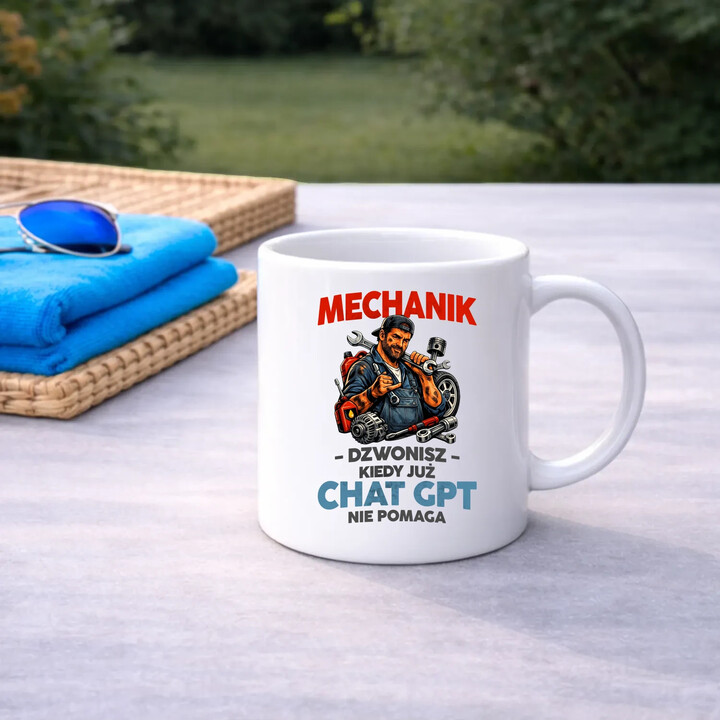 Mechanik - dzwonisz kiedy już Chat GPT nie pomaga - kubek na prezent