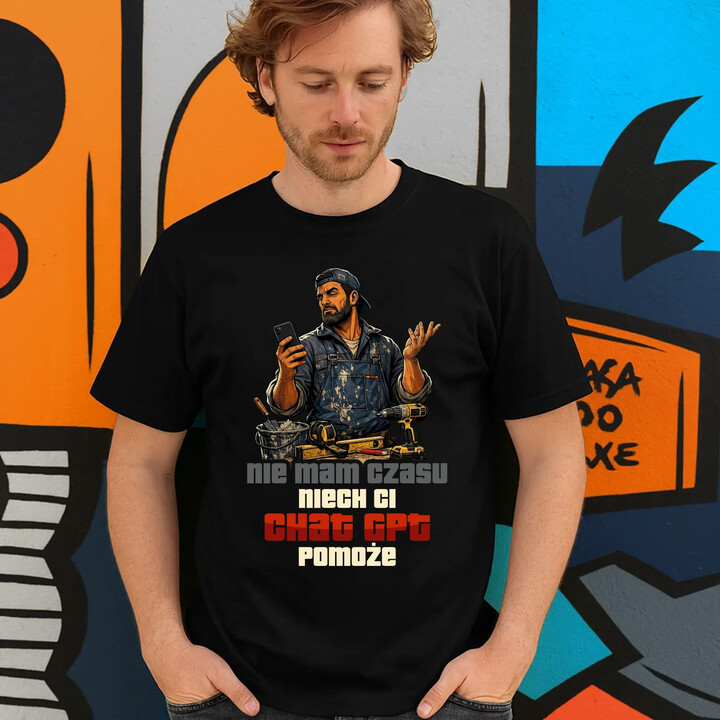 Nie mam czasu, niech ci chat GPT pomoże - męska koszulka na prezent