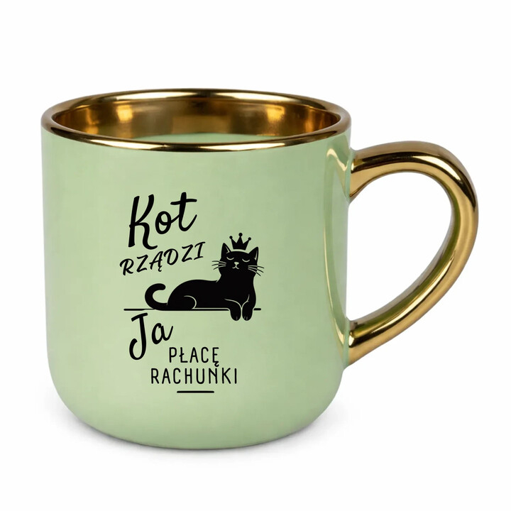 Kot rządzi. Ja płacę rachunki - kubek elegancki na prezent