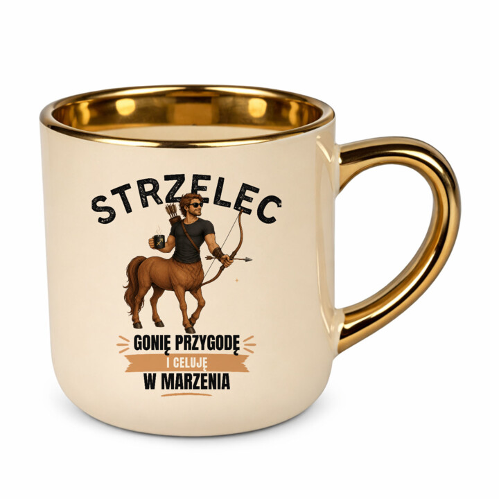 Strzelec gonię przygodę i celuję w marzenia - kubek elegancki na prezent