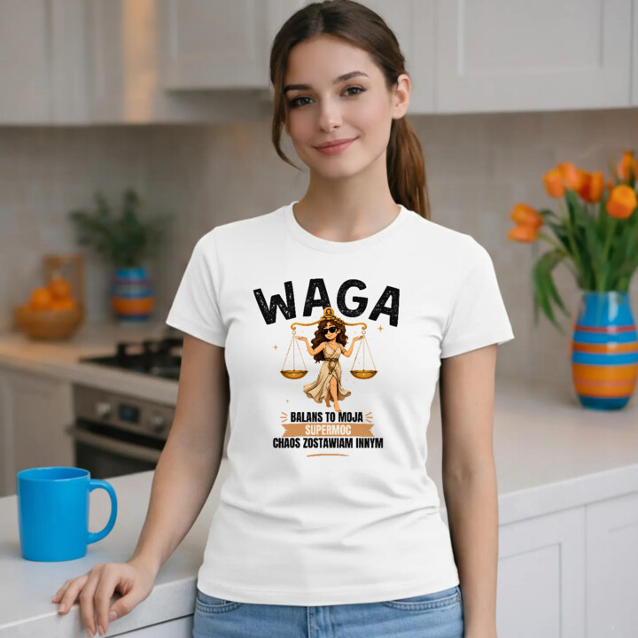 Waga balans to moja supermoc chaos zostawiam innym - damska koszulka na prezent