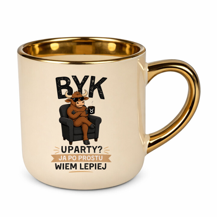 Byk uparty ja po prostu wiem lepiej - kubek elegancki na prezent