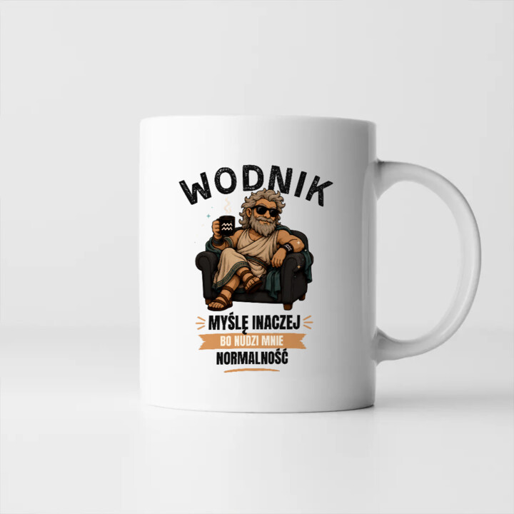 Wodnik myślę inaczej bo nudzi mnie normalność - kubek na prezent