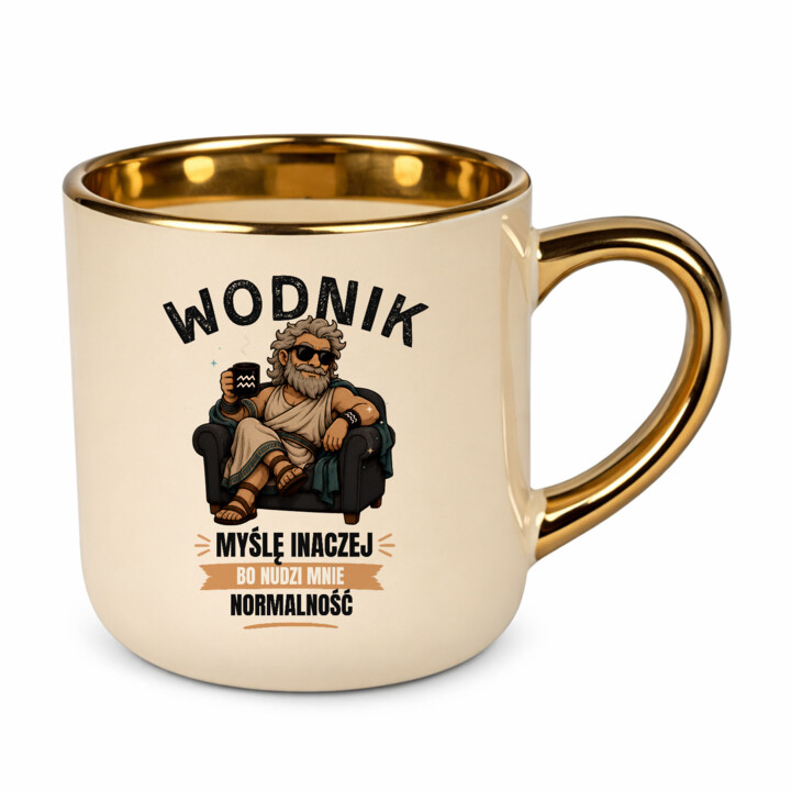 Wodnik myślę inaczej bo nudzi mnie normalność - kubek elegancki na prezent