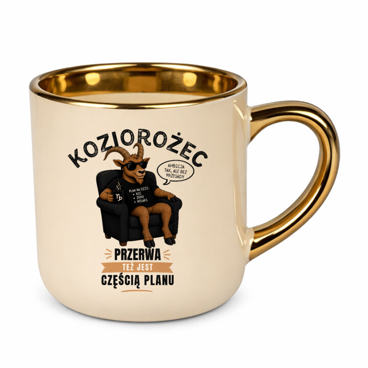 Koziorożec przerwa też jest częścią planu - kubek elegancki na prezent