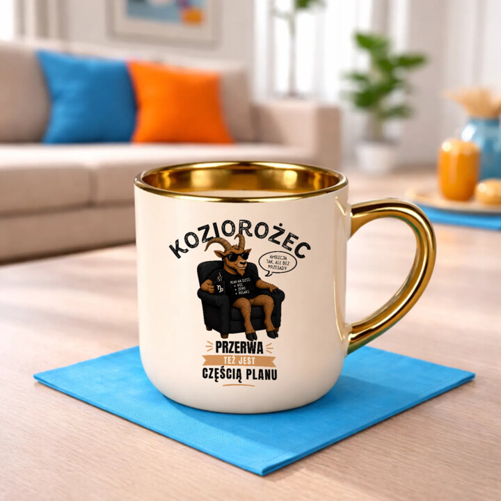 Koziorożec przerwa też jest częścią planu - kubek elegancki na prezent