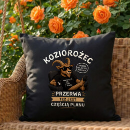 Koziorożec przerwa też jest częścią planu - czarna poduszka na prezent