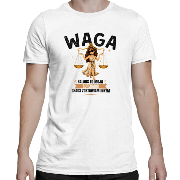 Waga balans to moja supermoc chaos zostawiam innym - męska koszulka na prezent