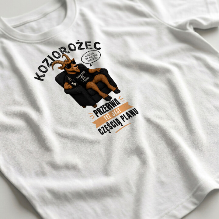Koziorożec przerwa też jest częścią planu - męska koszulka na prezent