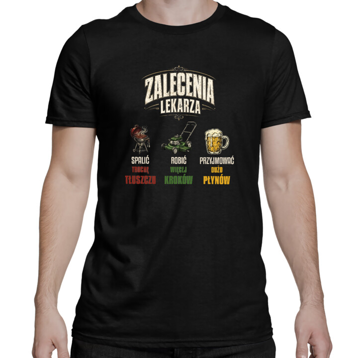 Zalecenia lekarza - męska koszulka na prezent
