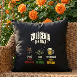 Zalecenia lekarza - czarna poduszka na prezent