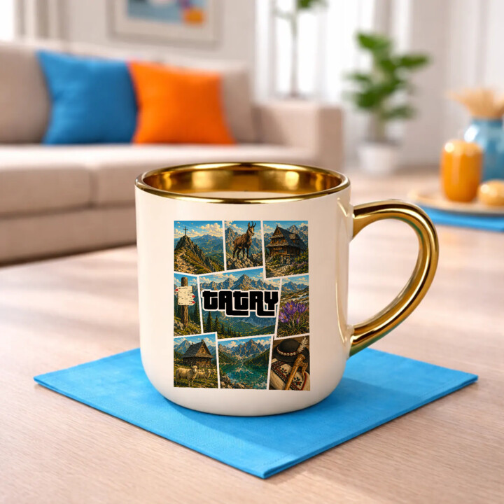 Kubek elegancki Tatry - góralski nadruk z górami