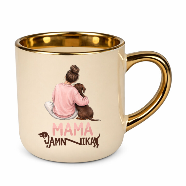 Kubek elegancki Mama Jamnika - dla miłośniczki jamników