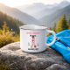 Kubek emaliowany Imię żony dzwoni muszę iść - produkt personalizowany