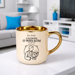 Kubek elegancki Ksiądz człowiek o wielkim sercu - produkt personalizowany