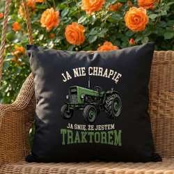 Poduszka czarna Ja nie chrapię ja śnię że jestem traktorem