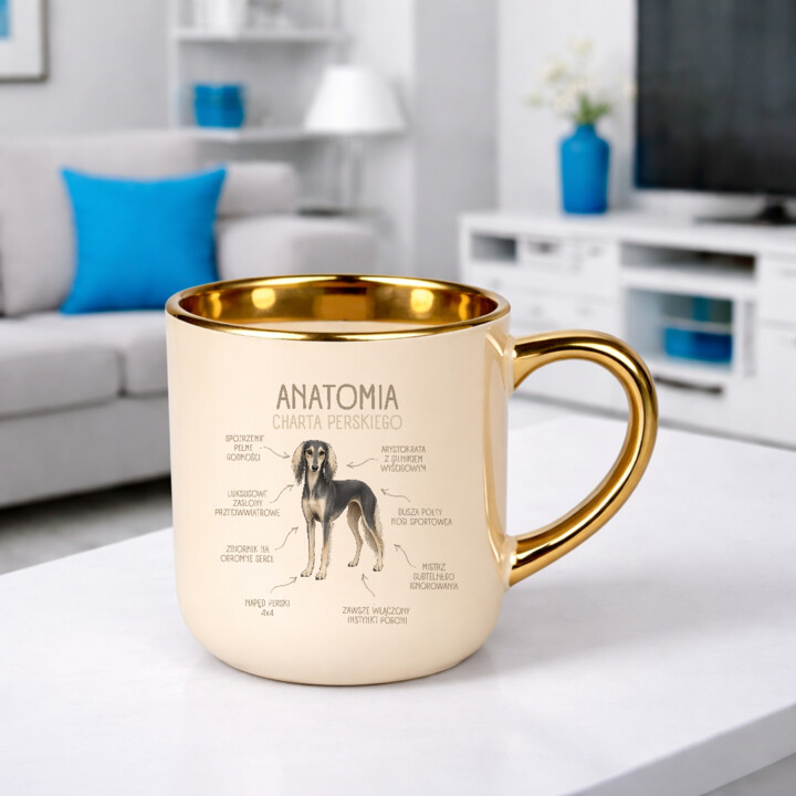 Anatomia charta perskiego - elegancki kubek na prezent dla miłośnika chartów