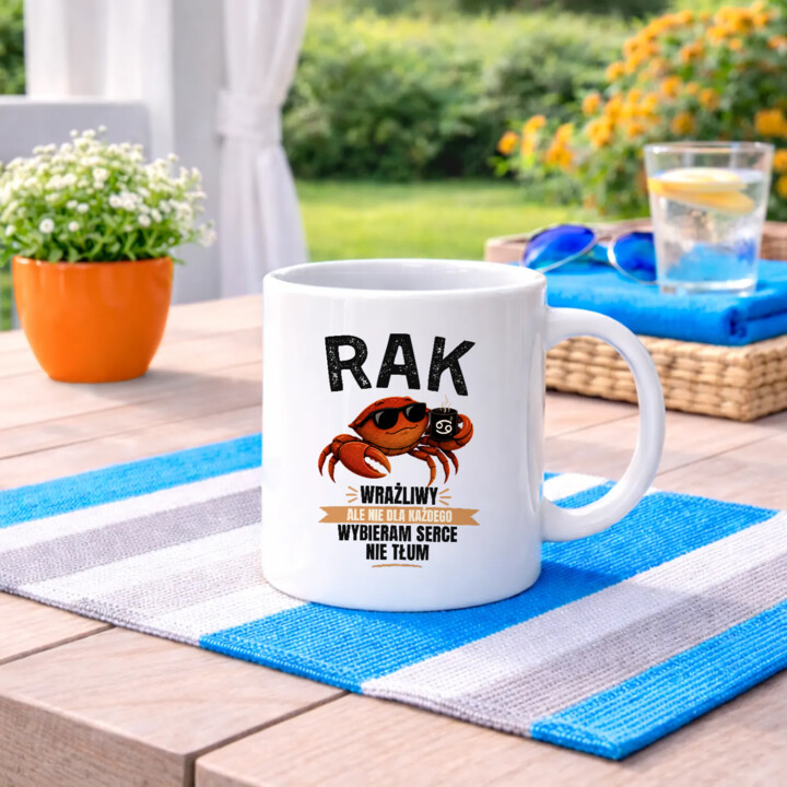 RAK wrażliwy ale nie dla każdego - kubek na prezent dla osoby spod znaku Raka