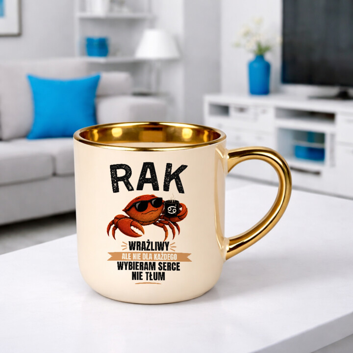 RAK wrażliwy ale nie dla każdego - elegancki kubek na prezent dla osoby spod znaku Raka