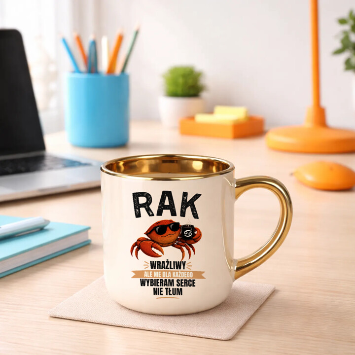 RAK wrażliwy ale nie dla każdego - elegancki kubek na prezent dla osoby spod znaku Raka