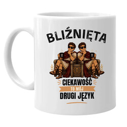 BLIŹNIĘTA ciekawość to mój drugi język - kubek na prezent dla osoby spod znaku Bliźniąt