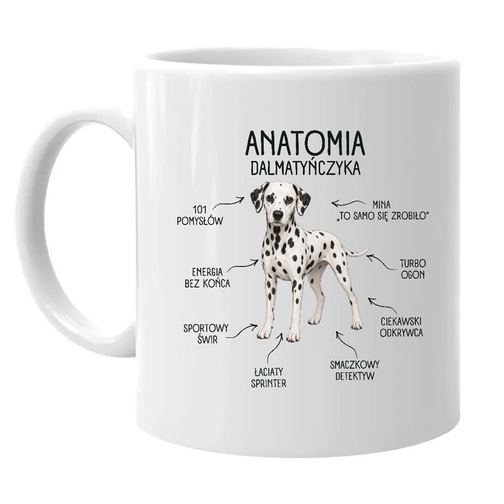 Anatomia Dalmatyńczyka - kubek na prezent dla miłośnika psa