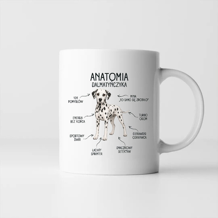Anatomia Dalmatyńczyka - kubek na prezent dla miłośnika psa