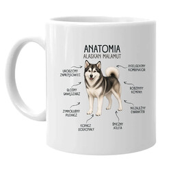 Anatomia Alaskan Malamut - kubek na prezent dla miłośnika psa