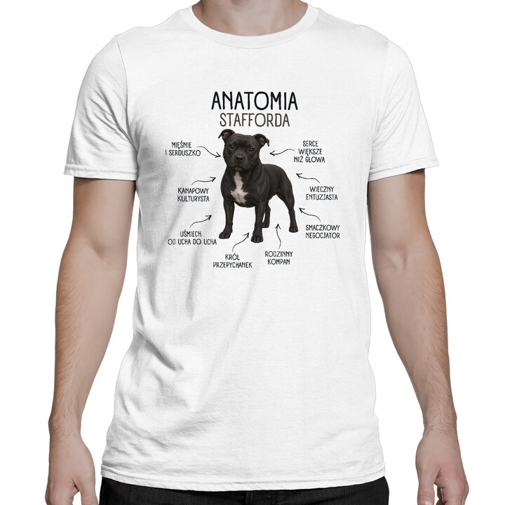 Anatomia Stafforda - męska koszulka na prezent dla miłośnika psa