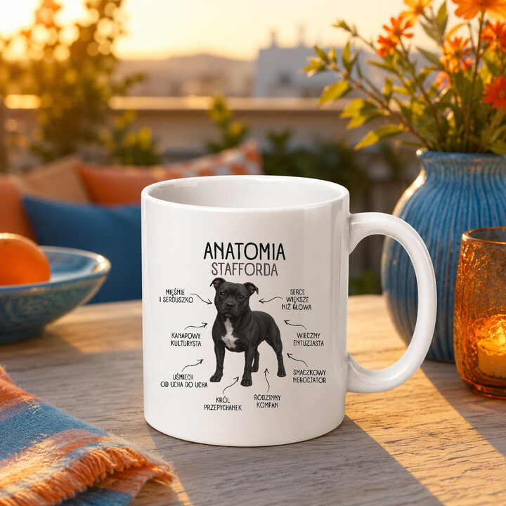 Anatomia Stafforda - kubek na prezent dla miłośnika psa