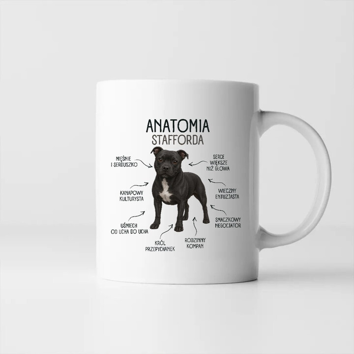 Anatomia Stafforda - kubek na prezent dla miłośnika psa