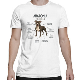 Anatomia Pitbulla - męska koszulka na prezent dla miłośnika psa
