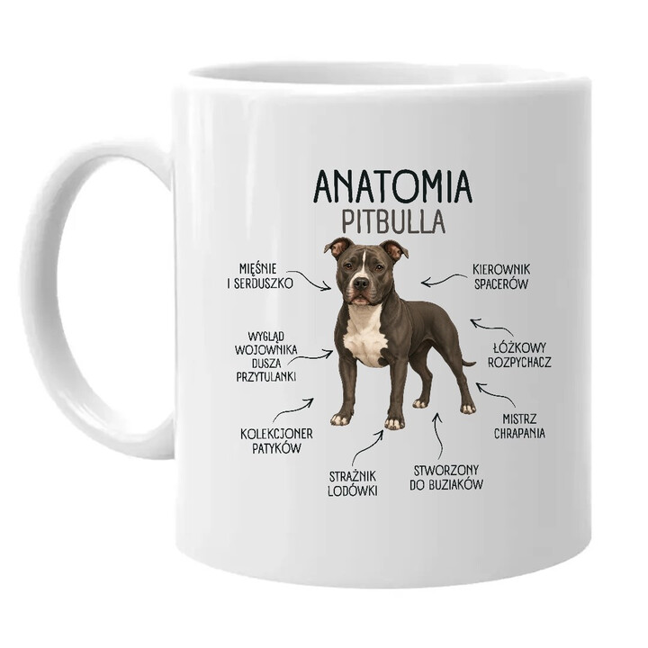 Anatomia Pitbulla - kubek na prezent dla miłośnika psa