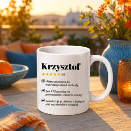 Krzysztof 5/5 - najlepszy współpracownik - kubek na prezent