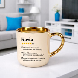 Kasia 5/5 - najlepsza współpracowniczka - kubek elegancki na prezent