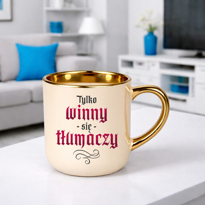 Tylko winny się tłumaczy - kubek elegancki na prezent dla fanów serialu 1670
