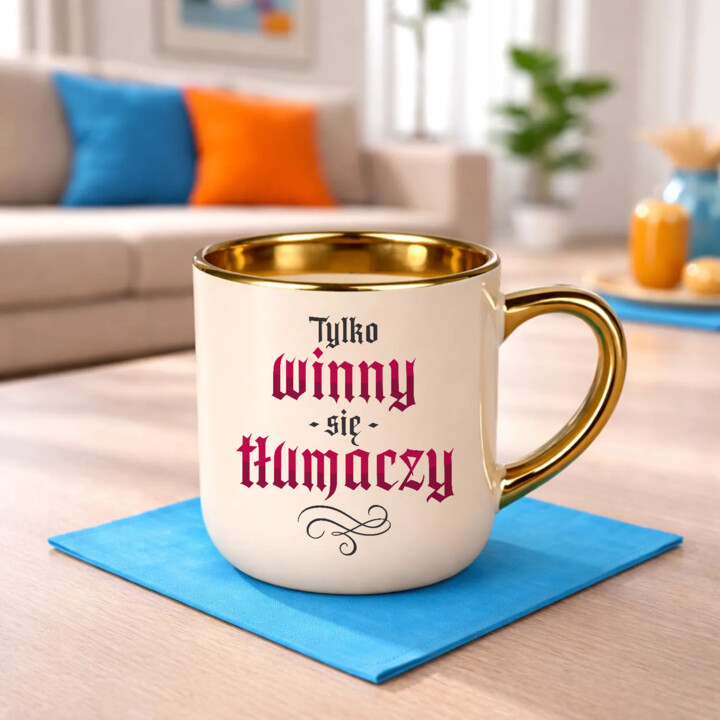 Tylko winny się tłumaczy - kubek elegancki na prezent dla fanów serialu 1670