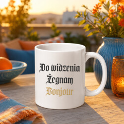 Do widzenia, żegnam, bonjour - kubek na prezent dla fanów serialu 1670