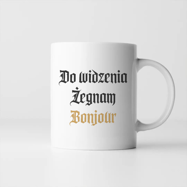 Do widzenia, żegnam, bonjour - kubek na prezent dla fanów serialu 1670