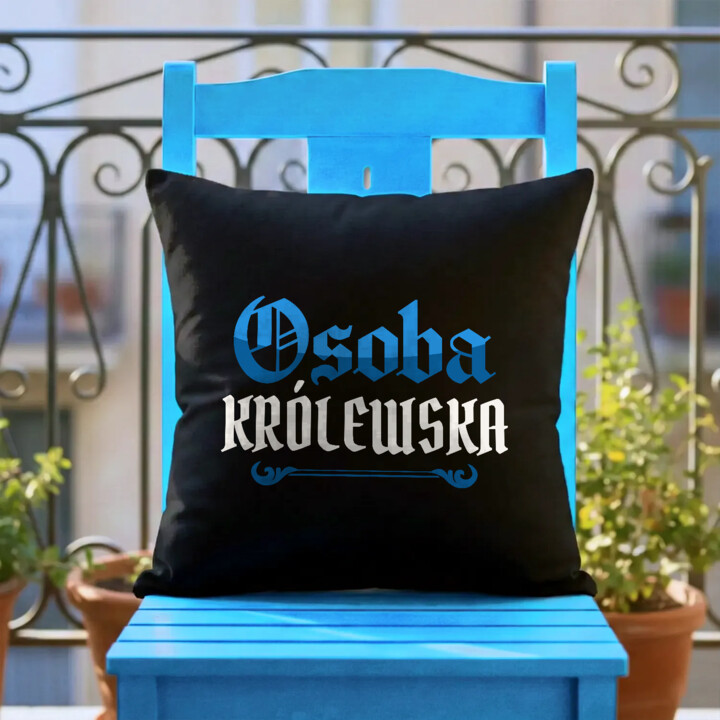 Osoba królewska - czarna poduszka na prezent dla fanów serialu 1670