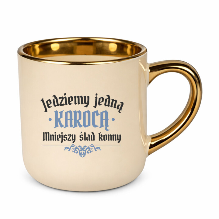 Jedziemy jedną karocą, mniejszy ślad konny - kubek elegancki na prezent dla fanów serialu 1670